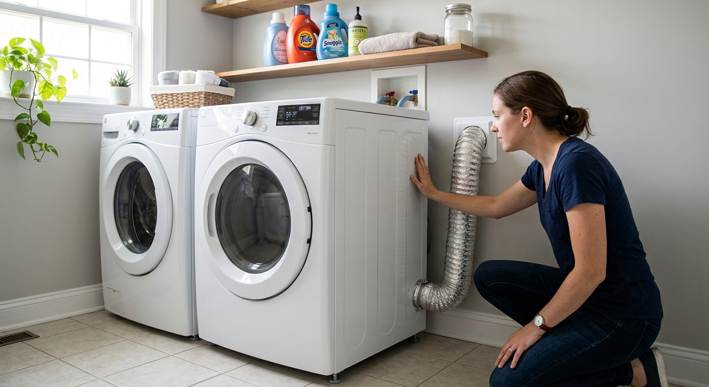 Reconnect the vent hose and test the dryer after cleanup.