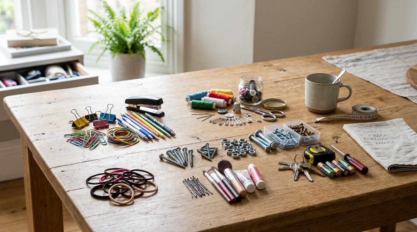 Items sorted into practical drawer zones