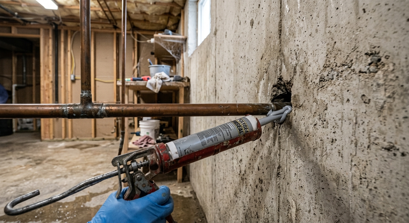 Sealing cold air gaps around pipes