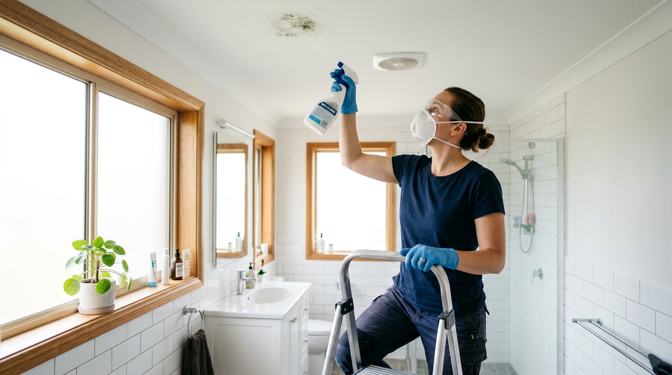 How to Remove Mold from a Bathroom Ceiling Safely