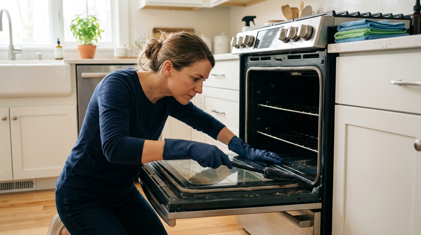 How to Clean an Oven Door Between the Glass