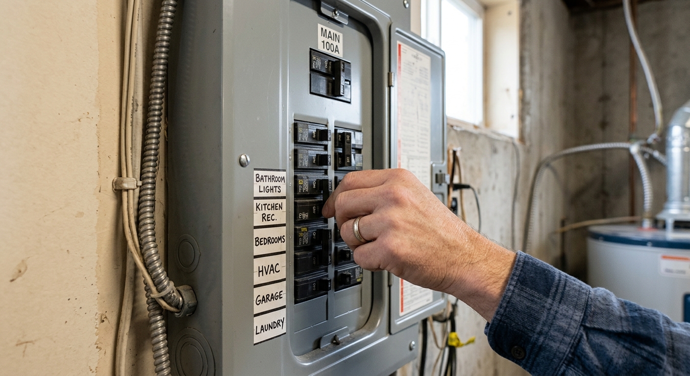 Turning off the breaker before fan repair