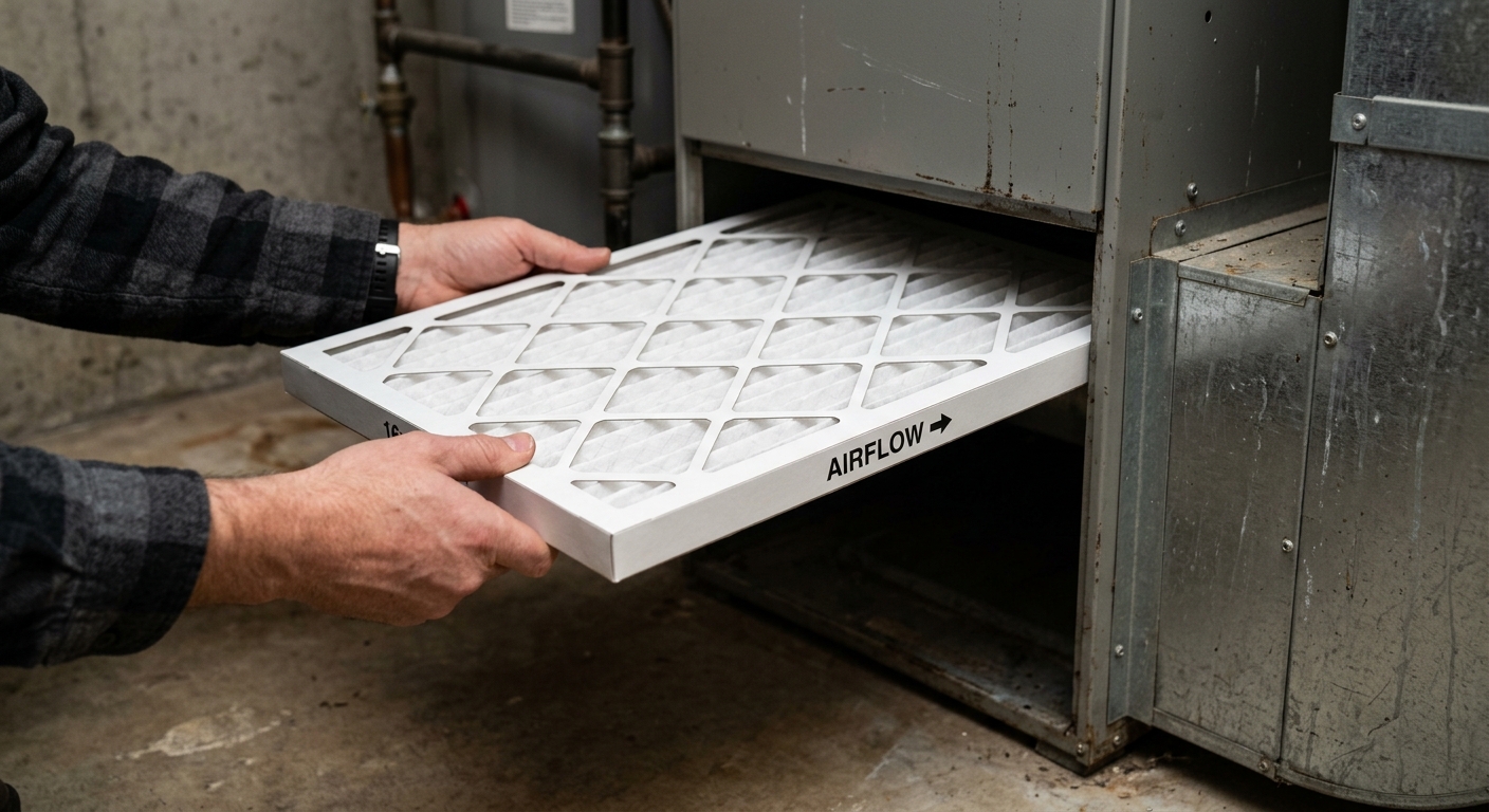 Replacing the HVAC filter before fall