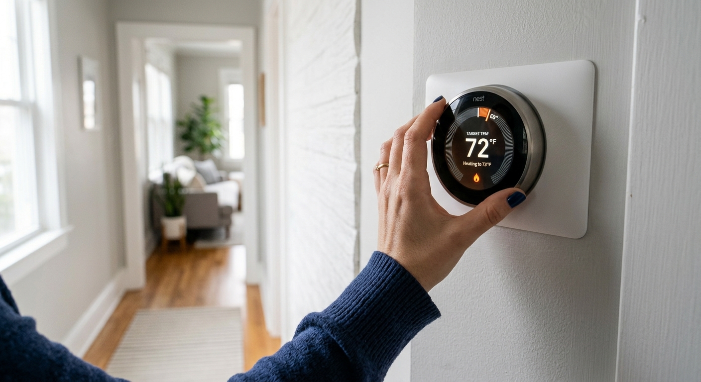 Adjusting the thermostat to test heat mode