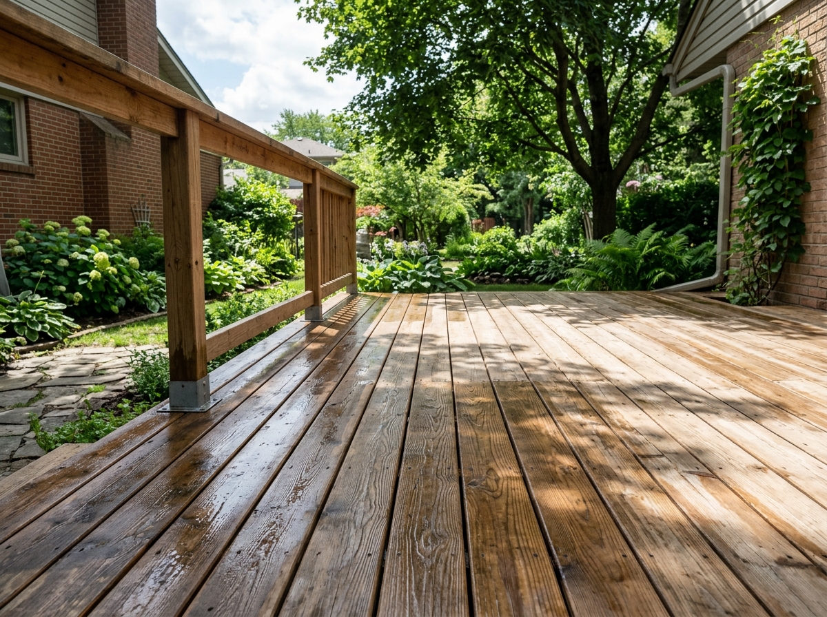 Drying a deck after washing