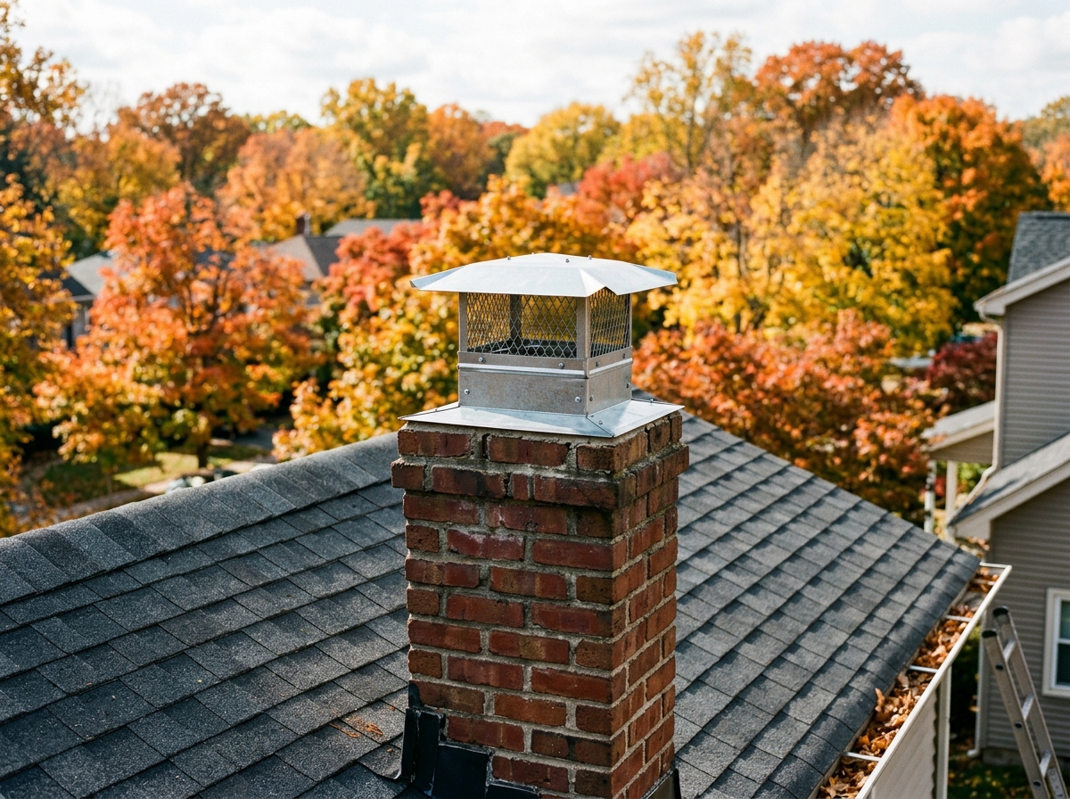 Exterior chimney cap protecting the flue