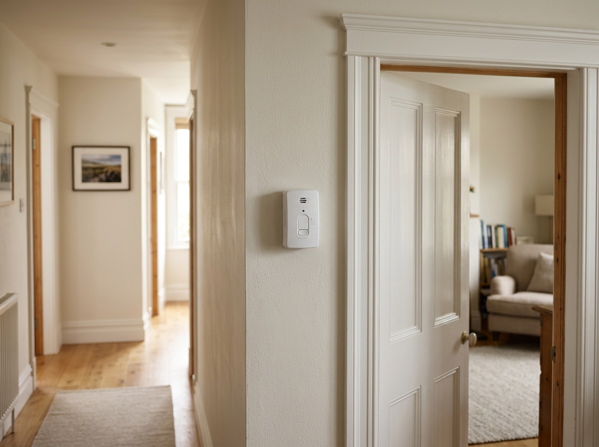 Carbon monoxide alarm mounted in the home