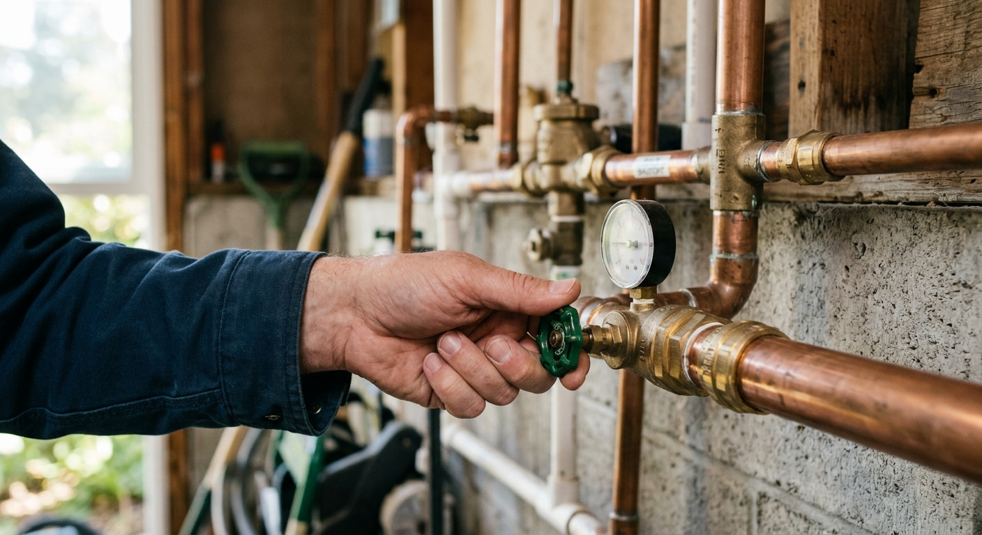 Turn off the main irrigation supply before draining the system.