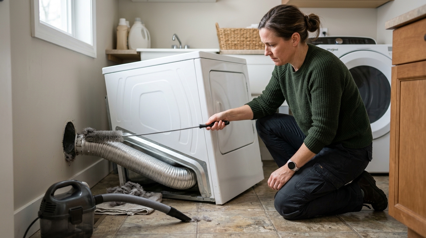 How to clean a dryer vent before winter