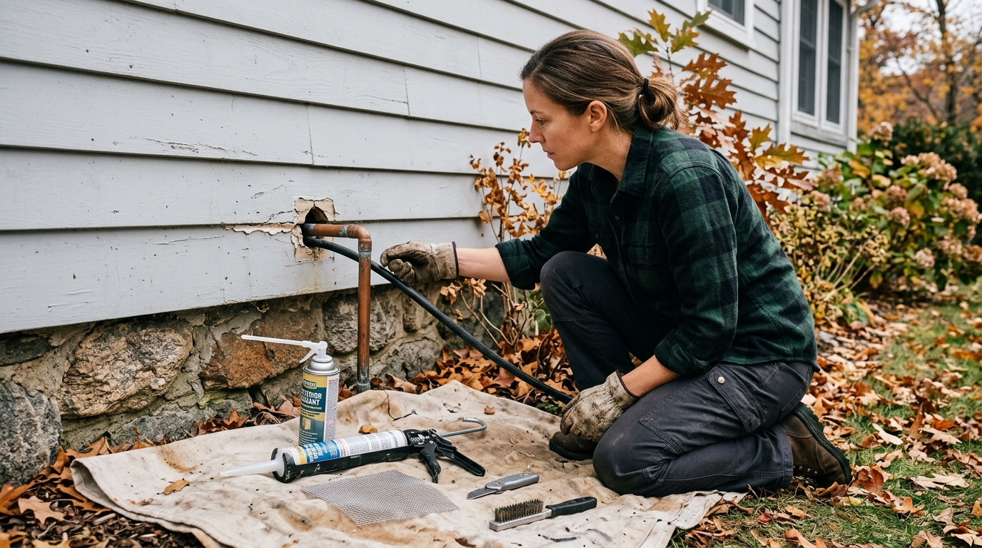 How to Seal Exterior Gaps Where Pipes and Wires Enter the House