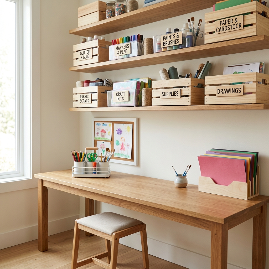 Labeling and filling storage containers with organized supplies