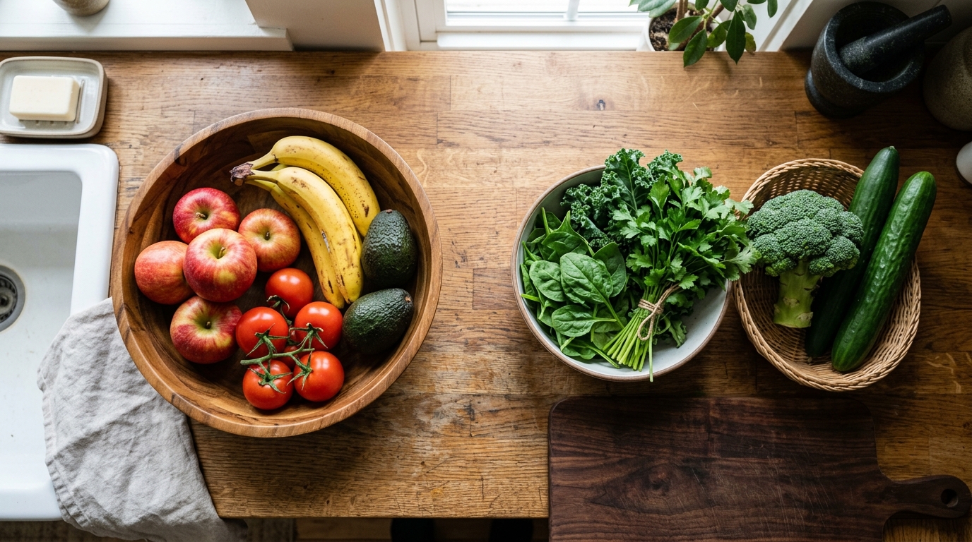 Ethylene producing fruits separated from sensitive vegetables